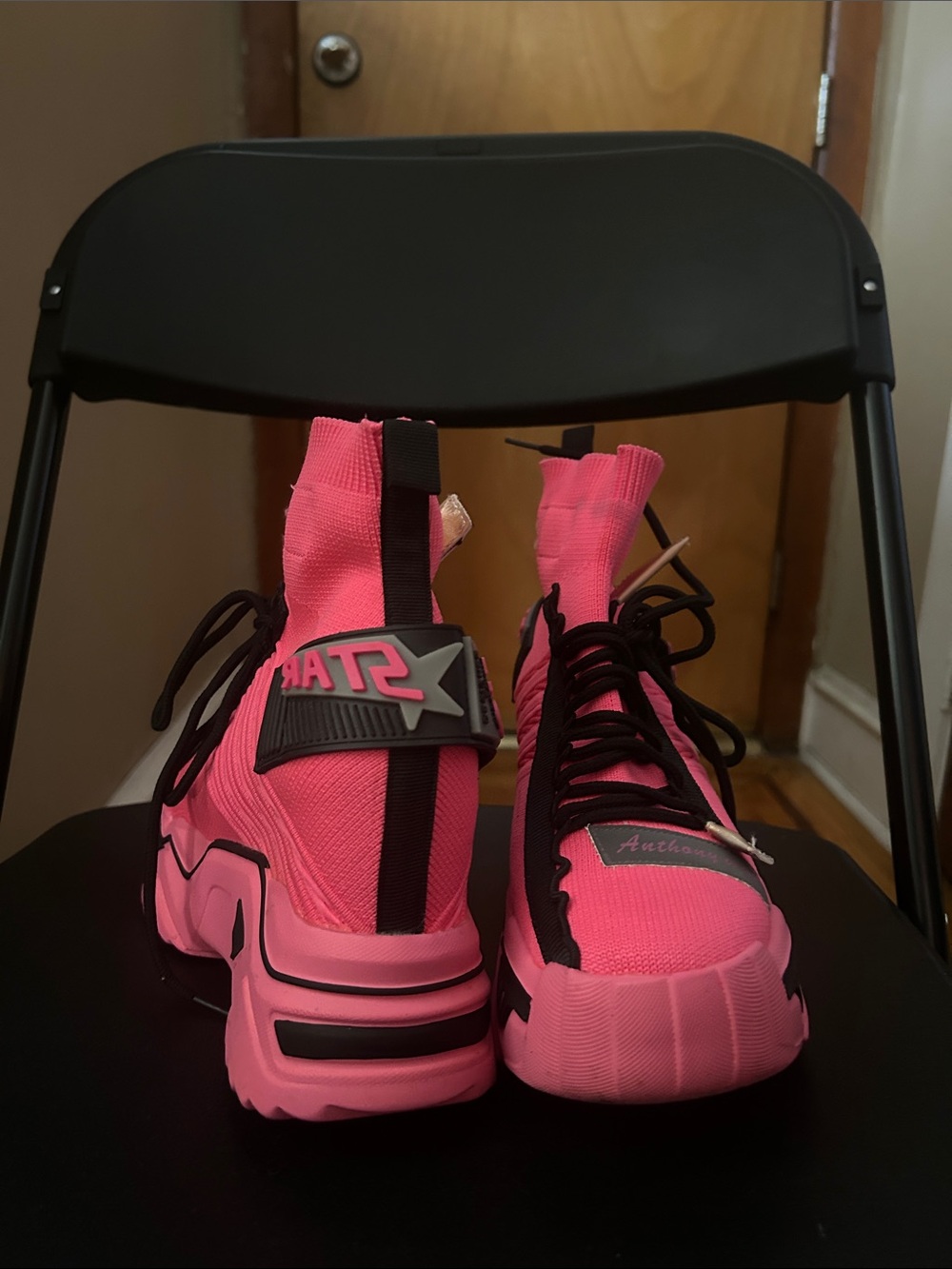 Bright Pink High-Top Sport Sneakers
